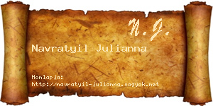 Navratyil Julianna névjegykártya